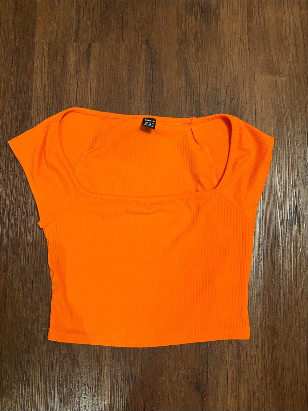 Women's SHEIN Orange Ribbed Crop Tank Top  sz XS